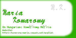 maria komaromy business card